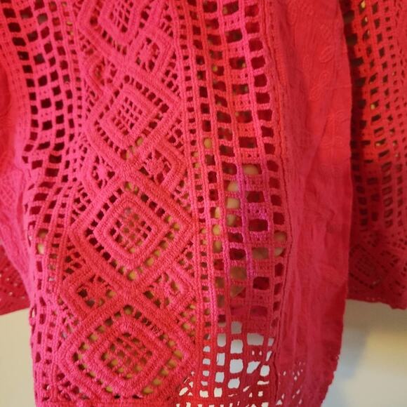 Blue Tassel Anthropologie Shavonne Lace Tunic Top Boho - Picture 7 of 10